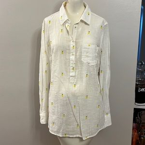 Women’s Merdona Yellow Print Top Size Large.